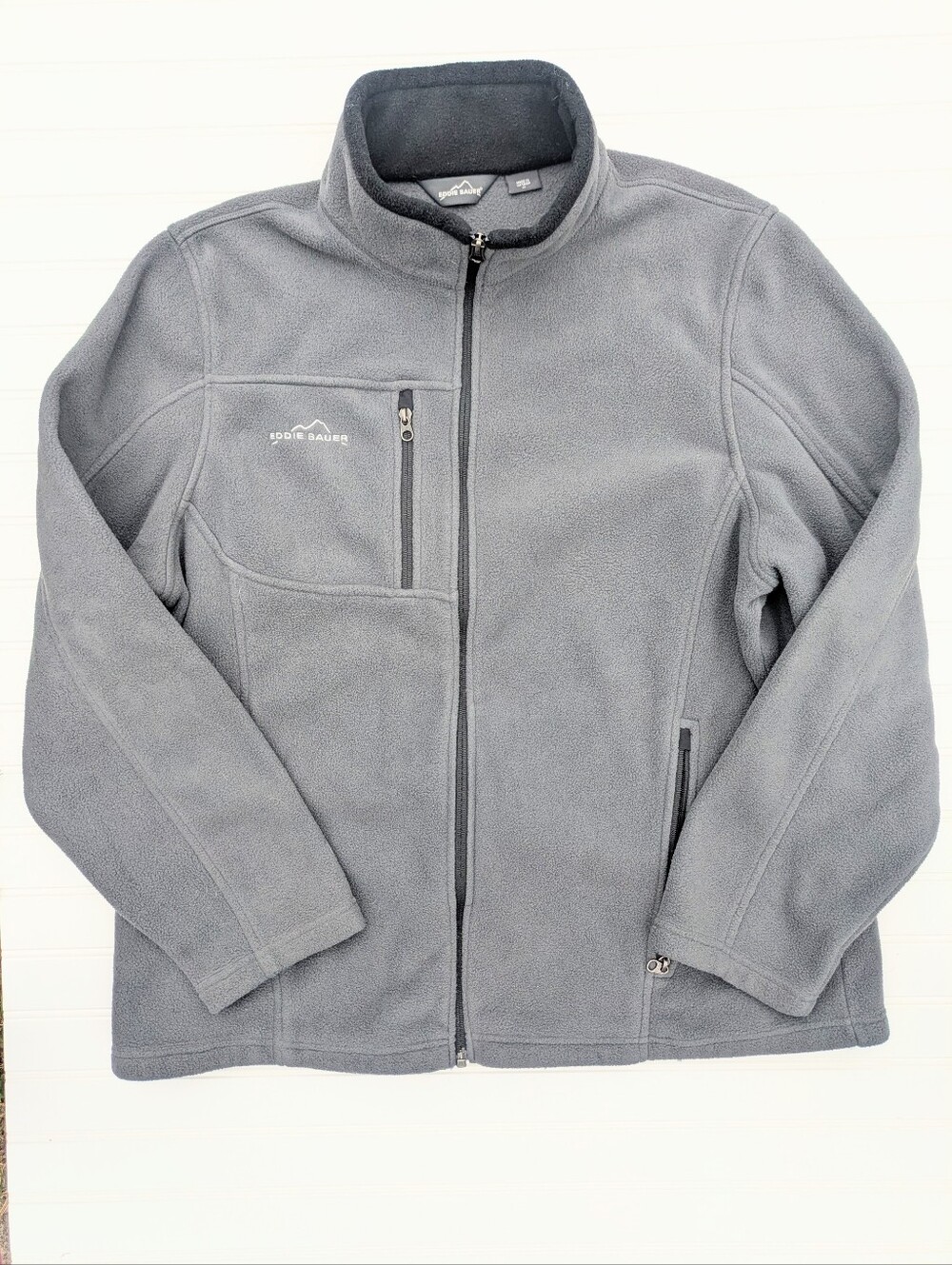 Eddie Bauer Gray Heavyweight Fleece Zip Up Jacket